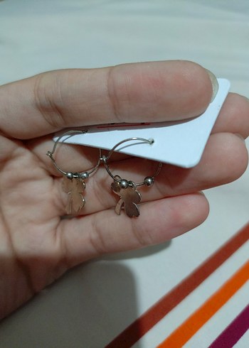 Diğer Gümüş Mini Boncuklu Yonca Küpe