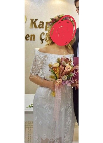 s Beden Astarlı beyaz elbise 
