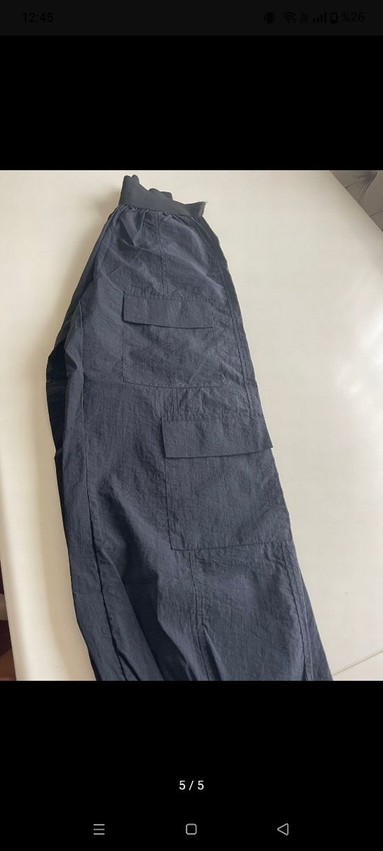 Kadın Siyah paraşüt pantolon - Görsel 2