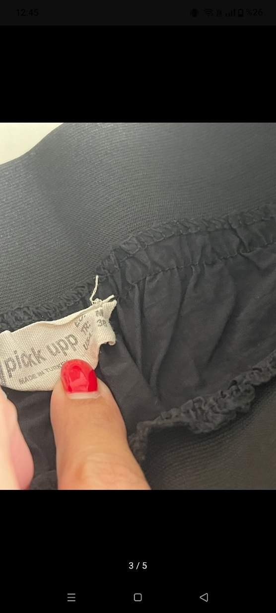 Kadın Siyah paraşüt pantolon - Görsel 4