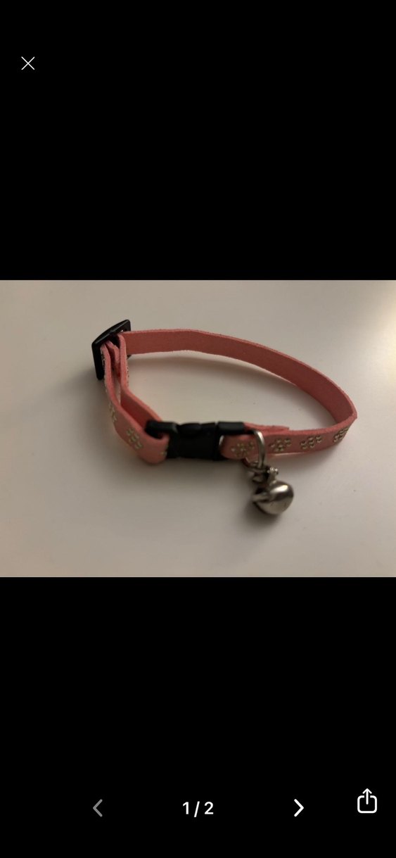 Pembe Çiçek Desenli Kedi Tasması - Görsel 2