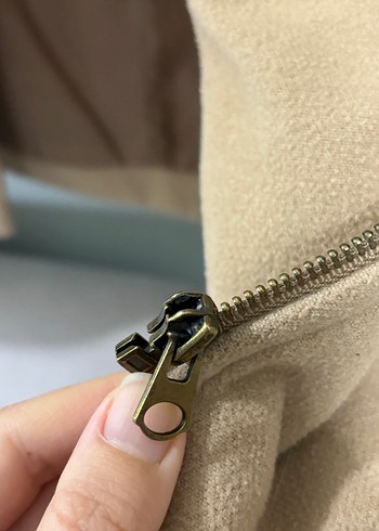 Bej Midi Düğmeli kadın Kabanı - Görsel 5