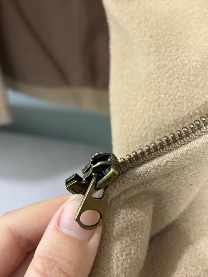 Bej Midi Düğmeli kadın Kabanı - Görsel 5