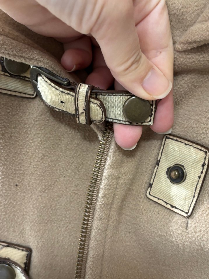 Bej Midi Düğmeli kadın Kabanı - Görsel 4