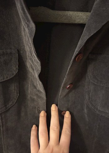 Düğmeli Uzun Kadın Süet Kaban - Görsel 8