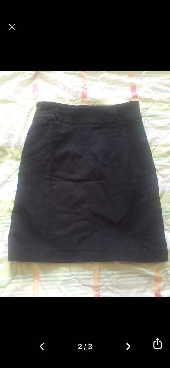 Fermuarlı Siyah Mini Etek - Görsel 2