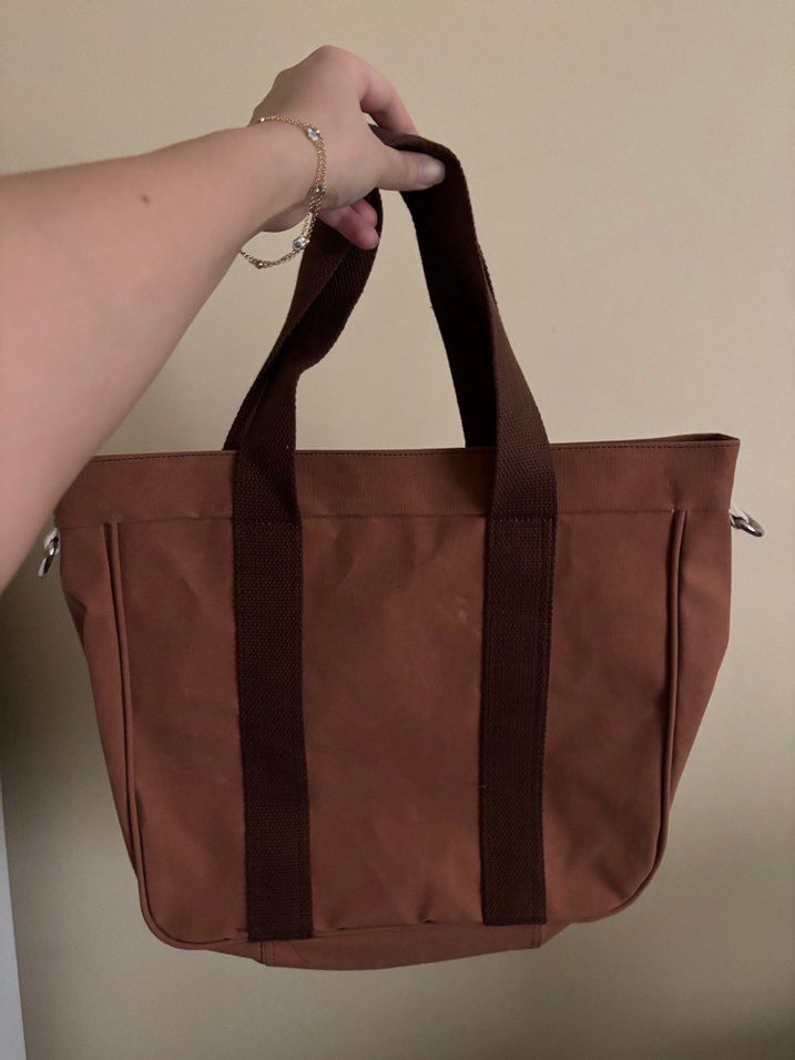 Kahverengi Deri Fermuarlı Kadın Çanta - Görsel 2