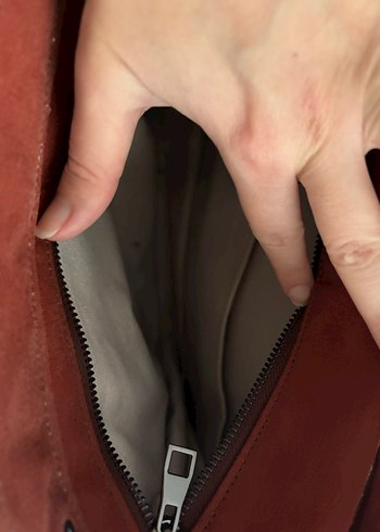 Bordo Kadın Kumaş Çanta Tokalı - Görsel 2