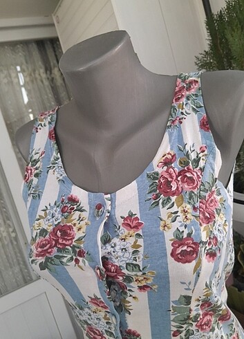 xs Beden çeşitli Renk Vintage el emeği elbise çiçekli pamuklu sundress gül bornoz mode