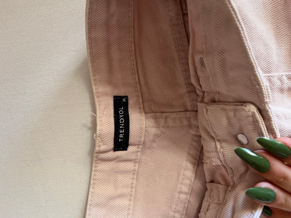 pembe kot şort - Görsel 2