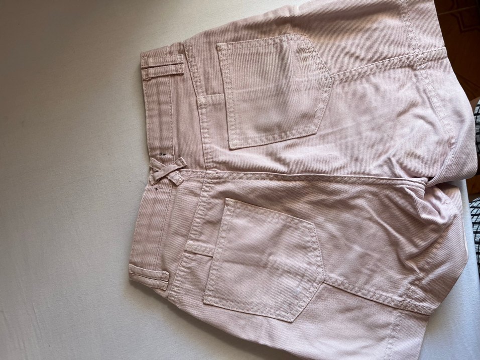 pembe kot şort - Görsel 3