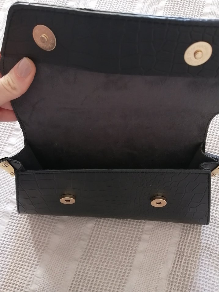 Klasik Siyah Deri Kadın Çanta - Görsel 4