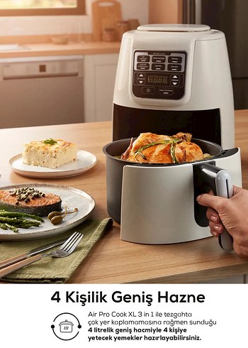 Karaca Air Pro Cook 3 in 1 XL Ev Yemeği, Közleme, Airfryer - Görsel 2