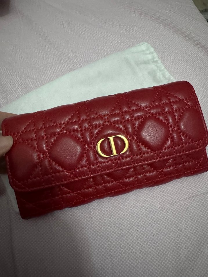 Klasik Kırmızı Deri Düğmeli Kadın Cüzdanı - Görsel 2