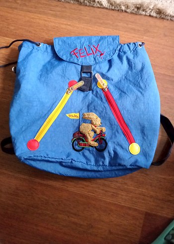 Yurtdışı ürünü Alman Renkli Fermuarlı Mavi Çocuk  Çantası - Görsel 3