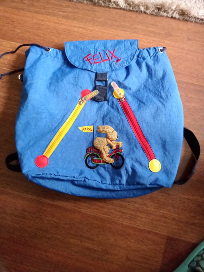 Yurtdışı ürünü Alman Renkli Fermuarlı Mavi Çocuk  Çantası - Görsel 3