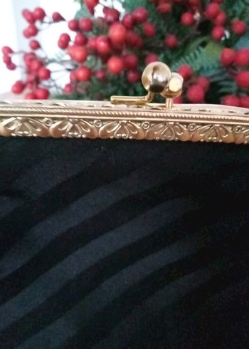 Siyah Nakışlı Vintage Kadın El Çantası - Görsel 3