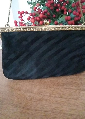 Siyah Nakışlı Vintage Kadın El Çantası - Görsel 2