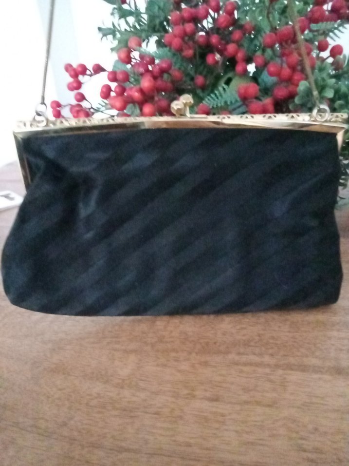 Siyah Nakışlı Vintage Kadın El Çantası - Görsel 4