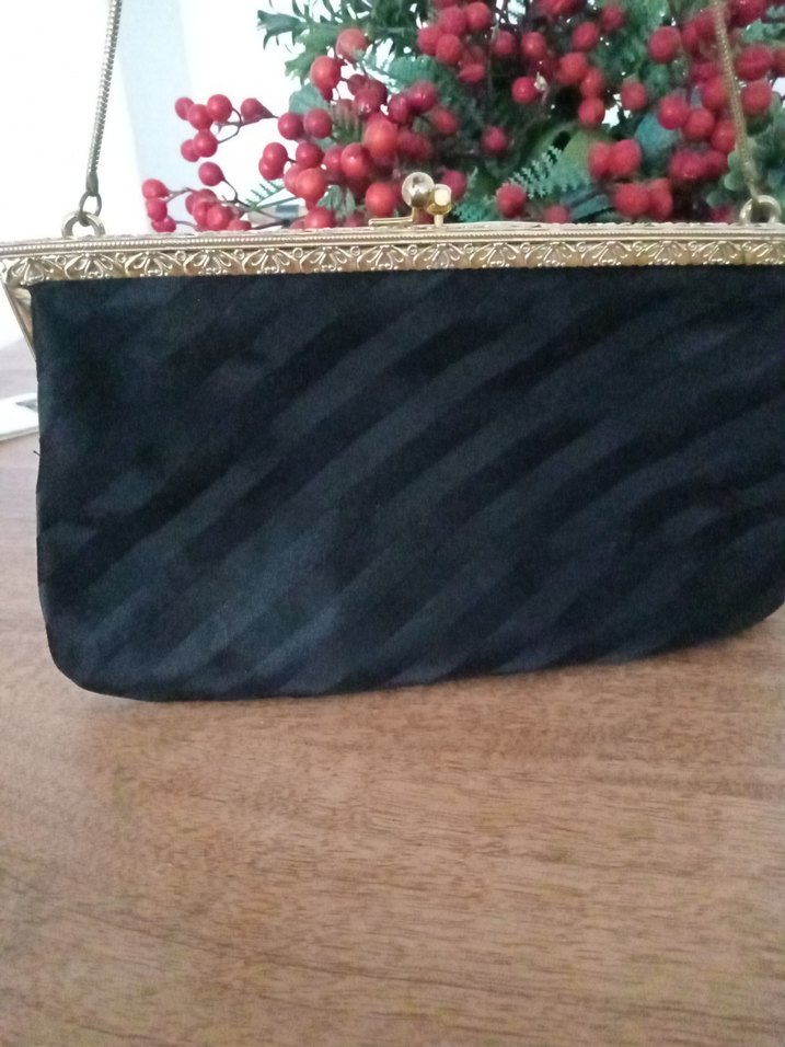 Siyah Nakışlı Vintage Kadın El Çantası - Görsel 2