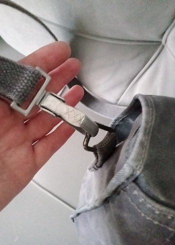 Gri Erkek Omuz Çantası Tokalı - Görsel 6