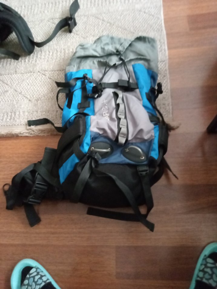 Mavi Gri Fermuarlı Erkek kamp Çantası - Görsel 5