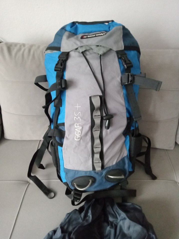 Mavi Gri Fermuarlı Erkek kamp Çantası - Görsel 2