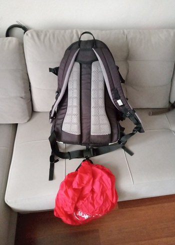 Fermuarlı Kırmızı Gri Erkek Sırt Çantası - Görsel 2