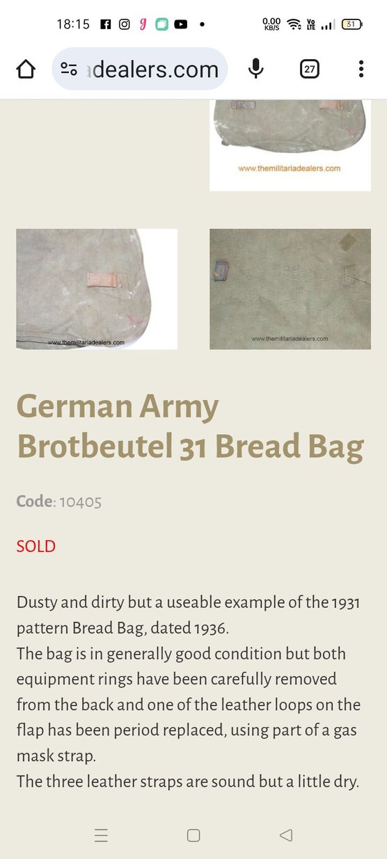 Yurtdışı ürünü Alman Koleksiyon ürünü Askeri malzeme çantası - Görsel 2