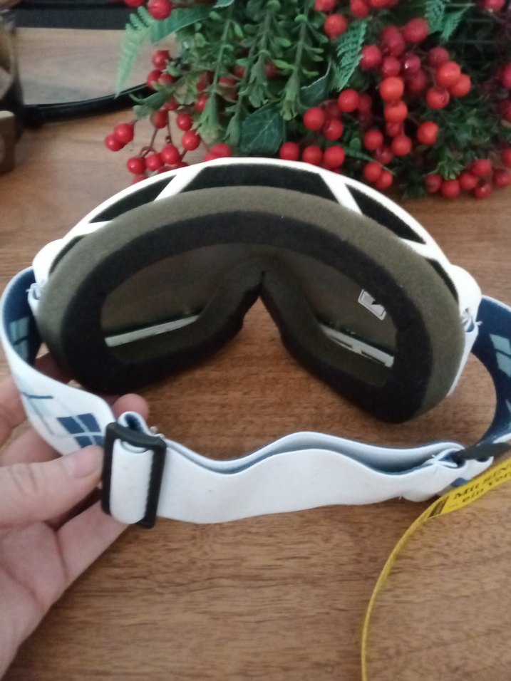 Yurtdışı ürünü Beyaz Erkek Kayak Gözlüğü Velcro Bantlı — görsel 5/8