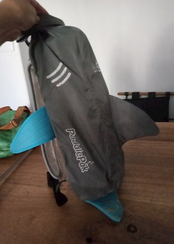 Gri Baskılı Köpek Balığı temalı erkek çocuk sırt çantası - Görsel 2