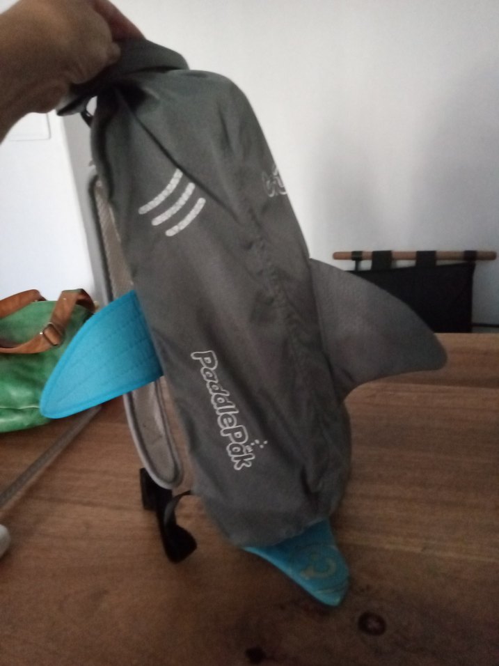 Gri Baskılı Köpek Balığı temalı erkek çocuk sırt çantası - Görsel 2