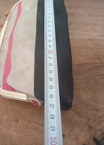 Bej Gri Zincir Detaylı Kadın Çanta - Görsel 6