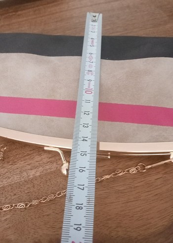 Bej Gri Zincir Detaylı Kadın Çanta - Görsel 7