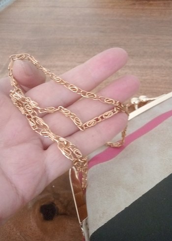 Bej Gri Zincir Detaylı Kadın Çanta - Görsel 8