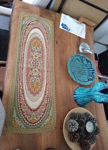 Goblen Runner örtü Eskilerden kalma Vintage 