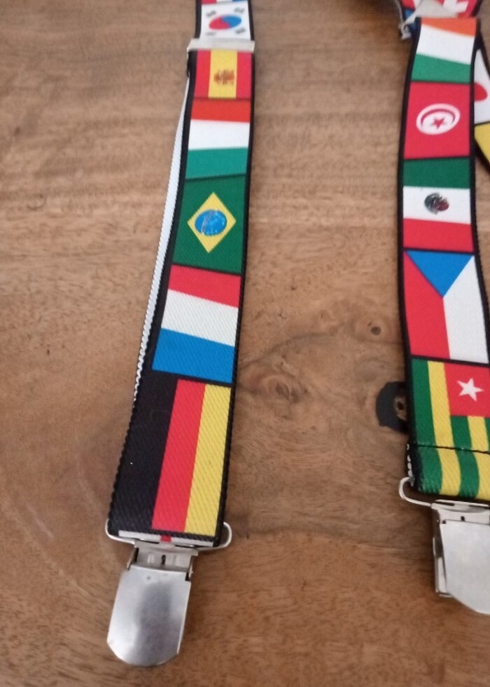 Dünya Bayrak temalı erkek Pantolon askısı - Görsel 2