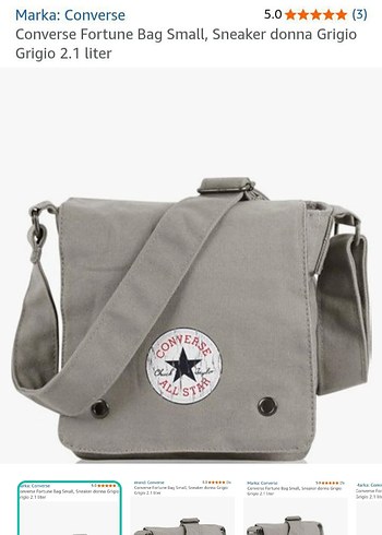 Converse Yurtdisi Urunu Converse Gri Kanvas Omuz Cantasi