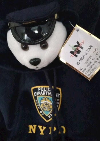  Beden mavi Renk NYPD Temalı Mavi kadife Çocuk Sırt Çantası