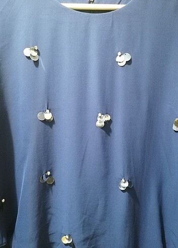 ACCORT 48 BEDEN ABİYE ELBİSE MAVİ RENK - Görsel 5