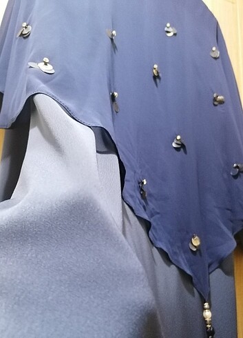 ACCORT 48 BEDEN ABİYE ELBİSE MAVİ RENK - Görsel 7