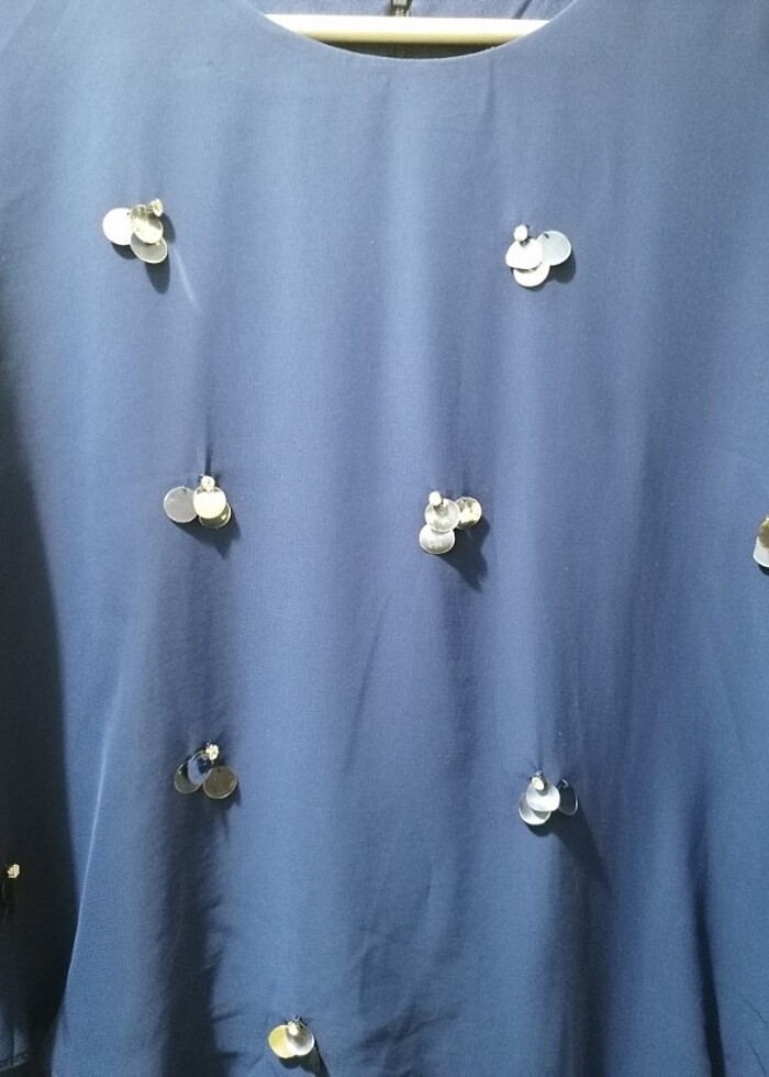 ACCORT 48 BEDEN ABİYE ELBİSE MAVİ RENK - Görsel 5