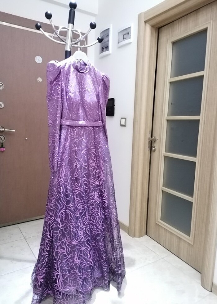 NEW ELEGANS MOR 40 BEDEN SİMLİ ABİYE  - Görsel 3