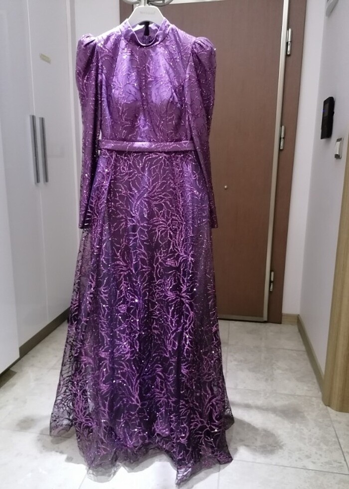 NEW ELEGANS MOR 40 BEDEN SİMLİ ABİYE  - Görsel 2