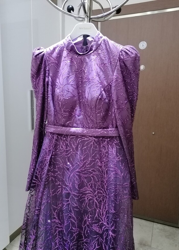 NEW ELEGANS MOR 40 BEDEN SİMLİ ABİYE  - Görsel 4