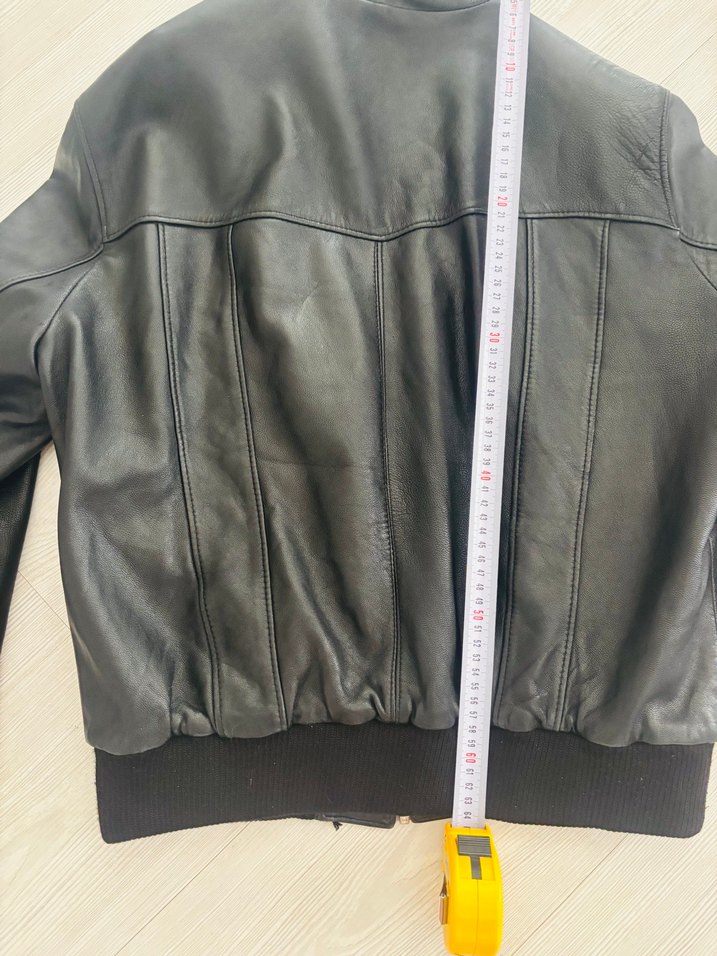 Siyah Deri Biker Ceket ASRIN DERİ MARKA VINTAGE — görsel 4/6