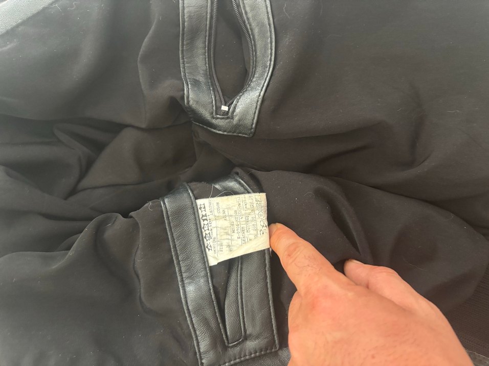 Siyah Deri Biker Ceket ASRIN DERİ MARKA VINTAGE — görsel 6/6