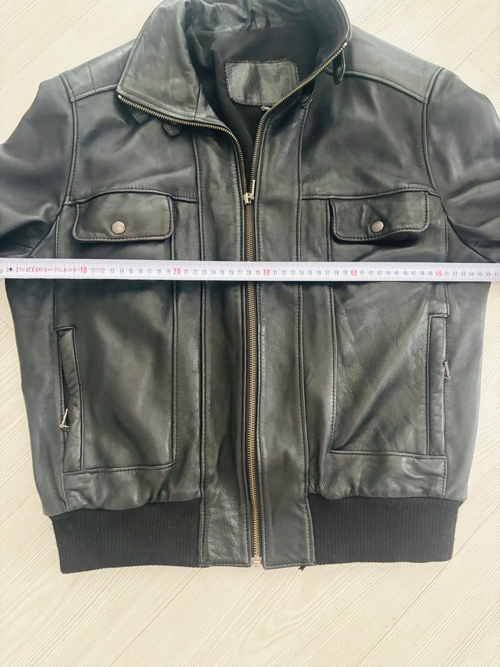 Siyah Deri Biker Ceket ASRIN DERİ MARKA VINTAGE — görsel 3/6