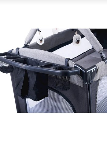 Gri Sallanma Aparatlı Oyun Parkı ve Yatak - Görsel 6