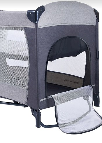 Gri Sallanma Aparatlı Oyun Parkı ve Yatak - Görsel 5